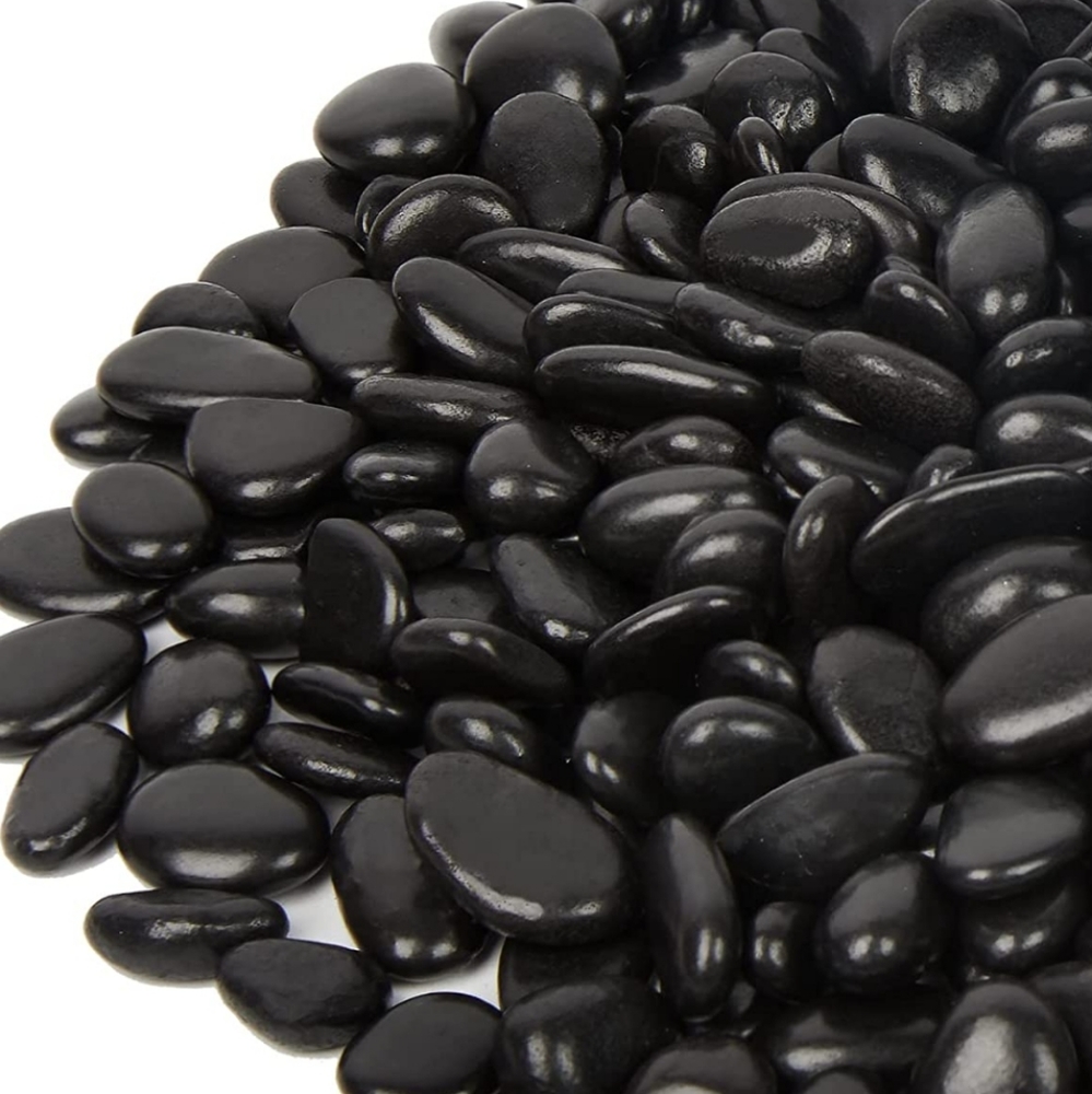 Black color stones for a fish tank